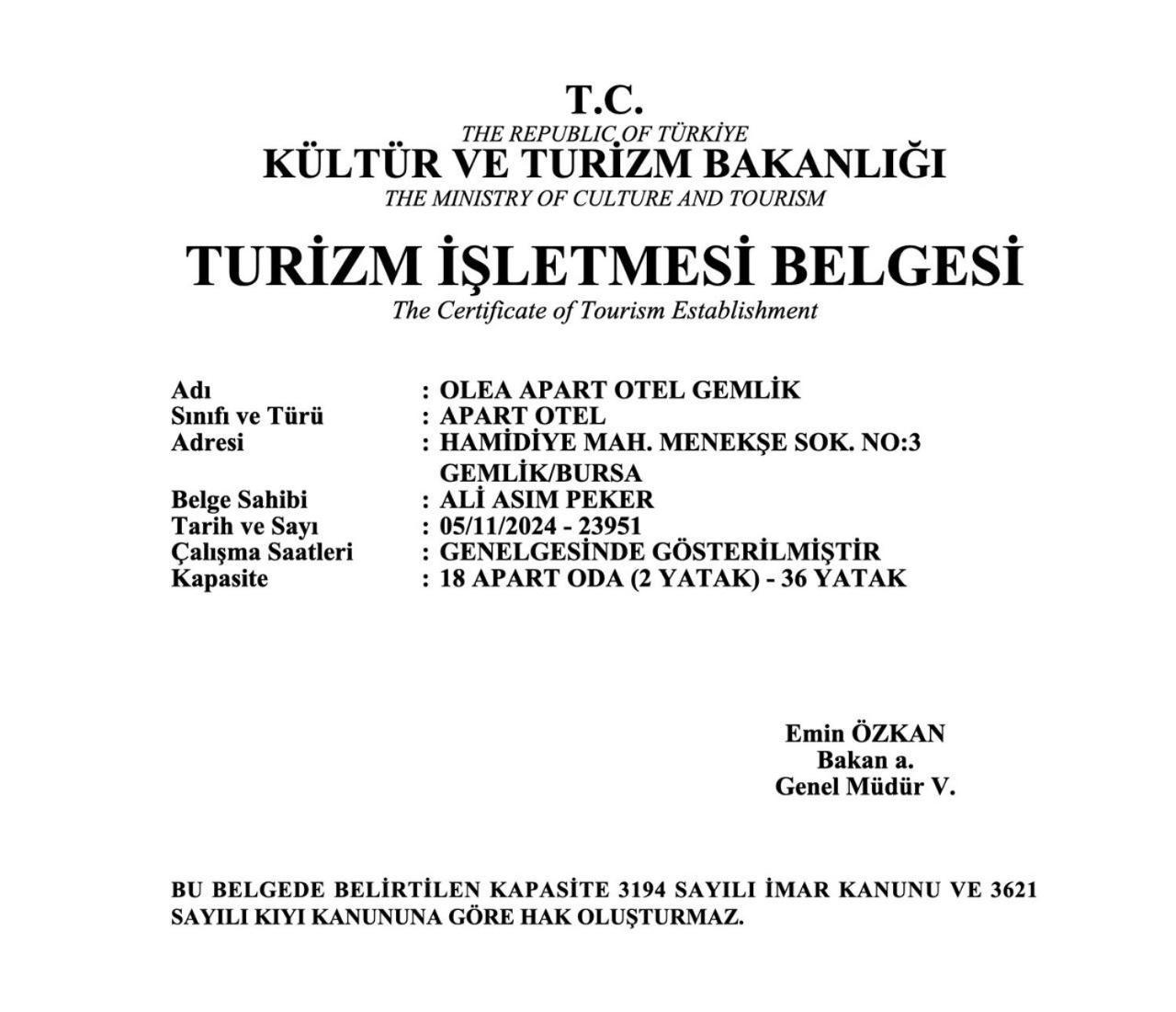 Olea Suites Otel Gemlik Eksteriør bilde
